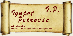 Ignjat Petrović vizit kartica
